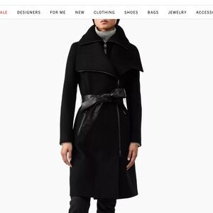 Mackage Nori-K Double Collar Coat Sz L in Black